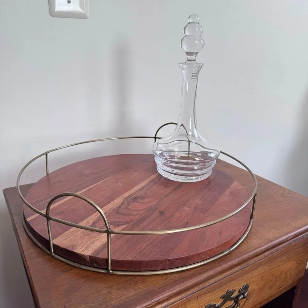 Crate & Barrel Wine Decanter Polish Glassware Handmade Krosno Minimalist Modern